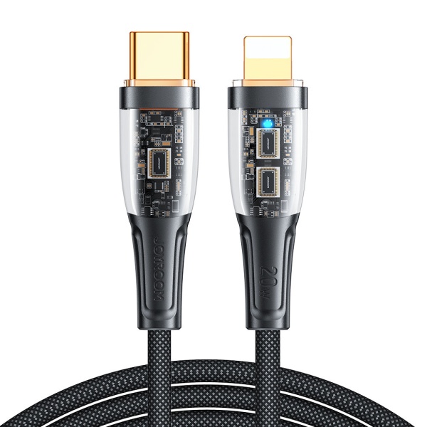 Cablu USB-C - Lightning Joyroom Cu Comutator Inteligent Incarcare Rapida 20W 1,2m Negru S-CL020A3